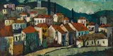 George Enslin, Roof Tops, oil on canvas