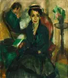 Clément Serneels, Lady in Green, oil on canvas