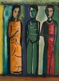Three Figures by Pranas Domšaitis, oil on board, sold Nov 2017
