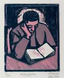 Peter Clarke, Knowledge, colour linocut