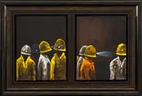Sam Nhlengethwa, Done, diptych, oil on canvas