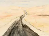 Maud Sumner, Roadway through Mountains, watercolour on paper