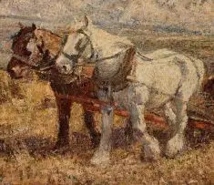 Harvesting by Harry Fidler, oil on board, offered Nov 2017