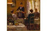 Afternoon Tea by Adriaan Boshoff, oil on canvas laid down on board, sold Nov 2017