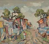 Gregoire Boonzaier, Street Scene with Figures
