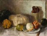 Irmin Henkel, Stillewe met Pampoen, oil on canvas