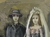 Christo Coetzee, Bride and Groom, oil on canvas laid down on canvas