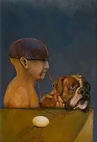Breyten Breytenbach, Die Hen, oil on board
