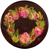 Bronwen Findlay, Floral Wreath, oil on canvas