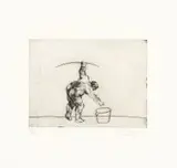 William Kentridge, Untitled (Artist Bending), etching