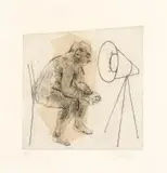 William Kentridge, Untitled (Artist Sitting), etching