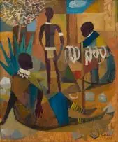 Bead Sellers (Mapogga VI) by Rupert Shephard, oil on board, sold Nov 2017