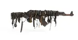 Michael MacGarry, Satrap IV, AK-47 replica, stitched leather, found objects