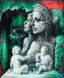 Armando Baldinelli, Lady of Liberty, oil on board