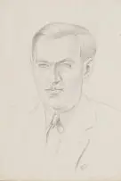 Merlyn Evans, Portrait of Hugh Tracey (Musicologist), pencil on paper