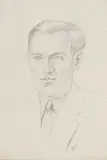 Merlyn Evans, Portrait of Hugh Tracey (Musicologist), pencil on paper