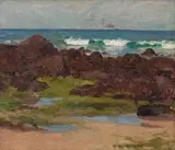 Bertha Everard, Seascape, oil on canvas