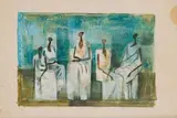 Normand Dunn, Five 'Basuto Gothic' Figures, acrylic on card