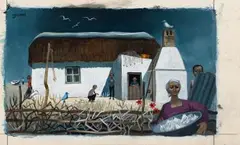 Normand Dunn, Fisherman's Cottage, oil on card