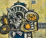 Normand Dunn, Shrine with Medallions, oil on canvas