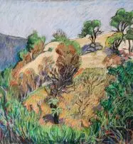 Leonora Everard-Haden, Hillside, pastel on paper