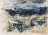 Jane Tully Heath, Foothills, watercolour and body-colour on paper