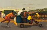 Sthembiso Sibisi, Go Karting, oil on paper