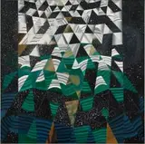 Linda Caroll, Abstract Composition, mixed media on board