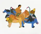 Ukuzalwa Kukajesu by Bonakele (Bonnie) Ntshalintshali, colour screenprint, sold Nov 2017
