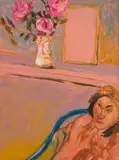 Seated Woman with Roses by Andrew Verster, oil on canvas, offered Nov 2017