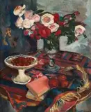 Maud Sumner, Still Life with Roses and Cherries, oil on canvas