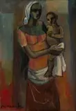 Mother and Child by Maurice van Essche, oil on canvas, offered Nov 2017