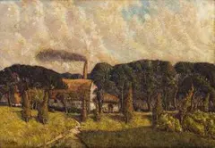 Moses Tladi, Near the Mill - Kroonstad (OFS), oil on canvas laid down on board