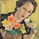Irma Stern, Freda with Roses