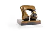 Henry Moore, Maquette Square Form with Cut, 1969, bronze, mounted on a perspex base