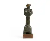 Edoardo Villa, Female Form, bronze with a verdigris patina, mounted on a wooden base