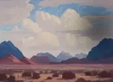 The Brandberg, SWA by Jacobus Hendrik Pierneef, oil on board, sold Nov 2017