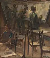 Dorothy Kay, War News, oil on board