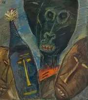 Fritz Krampe, Masks of Africa, oil on canvas