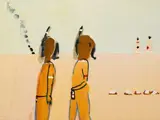 Braves by Robert Hodgins, oil on canvas, sold Nov 2017