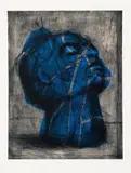 William Kentridge, Head: Blue, colour etching