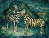 Zebras by Alexis Preller, oil on panel, sold Nov 2017