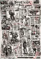 William Kentridge, Drawing for 'Íl Sole 24 Ore', charcoal, colour pencil, gouache and pastel on paper