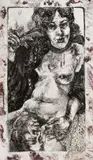 Judith (heart) Holofernes by Diane Victor, colour etching, sold Sep 2017