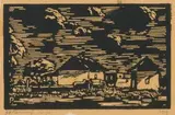 Bewolkte Lug (Maanlig) (Nilant 53) by Jacobus Hendrik Pierneef, linocut, sold Sep 2017