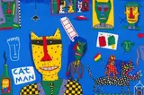 Cat Man by Norman Catherine, screenprint, sold Sep 2017