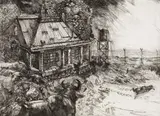 Down on the Farm by Diane Victor, etching, sold Sep 2017
