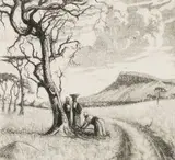 Willem Hermanus Coetzer, Soutpansberg in the Vicinity of the Salt Pan, etching and aquatint