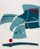Ernst de Jong, Blue Eagle, colour lithograph