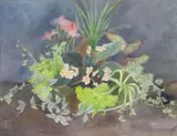Still Life of Flowers and Leaves by Maud Sumner, pen and ink and watercolour on paper, sold Sep 2017